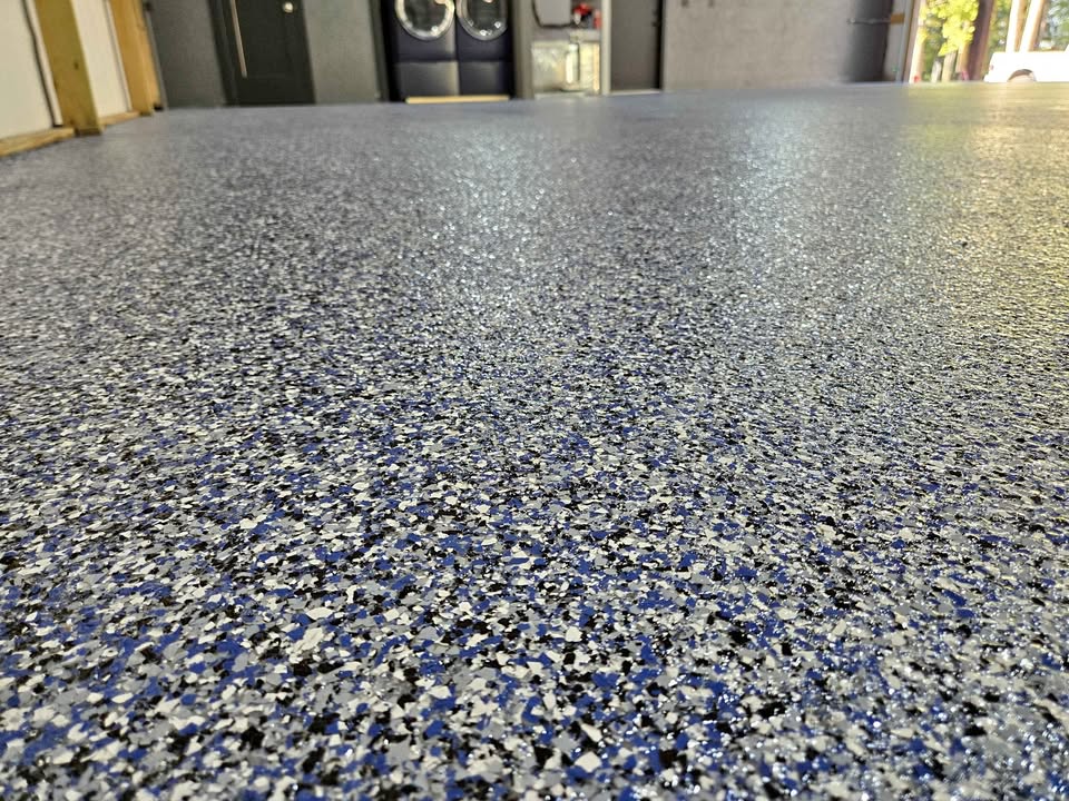 Blue flake epoxy garage floor Hopkinsville AZ