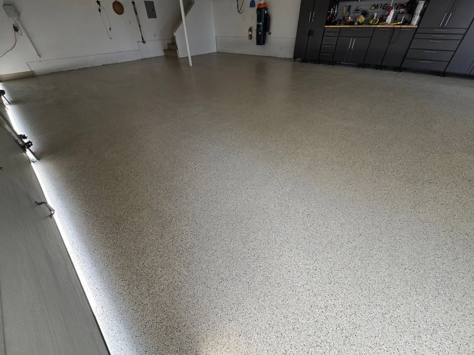 Tan flake epoxy garage floor Hopkinsville AZ
